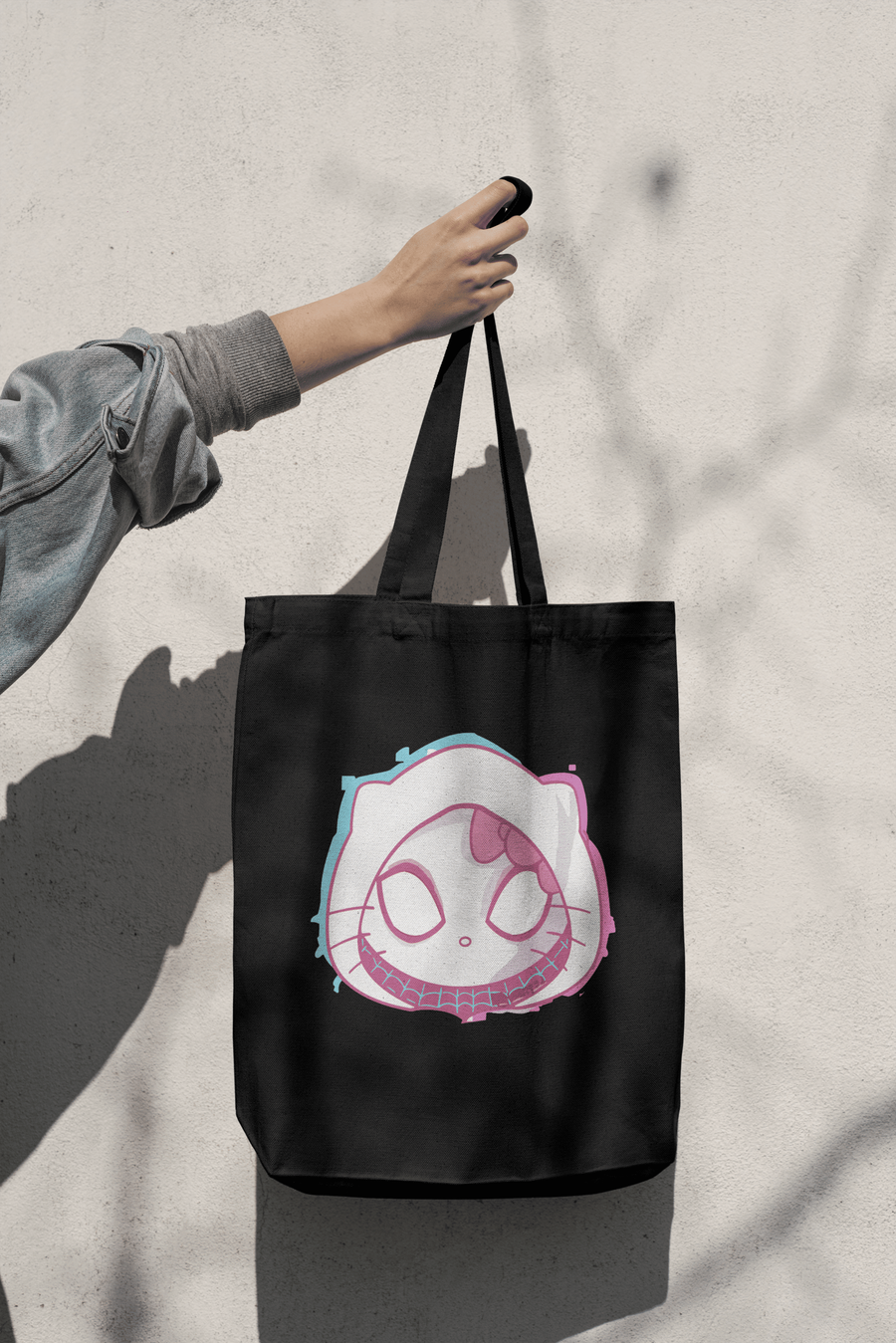 spider kitty tote bag